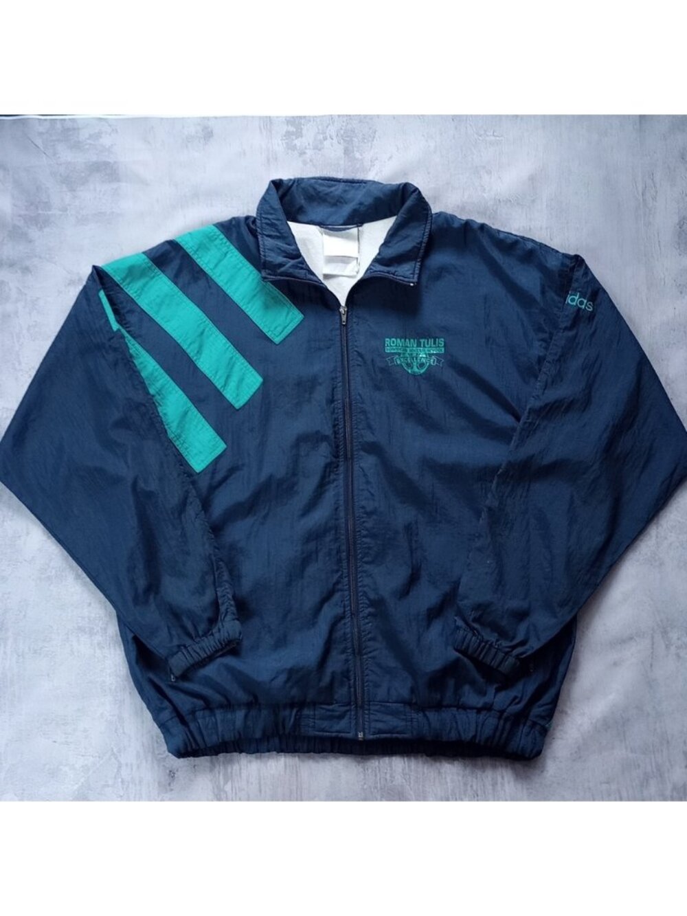 Vintage 90s Adidas Roman Tulis European Soccer School Of Excellent Windbreaker